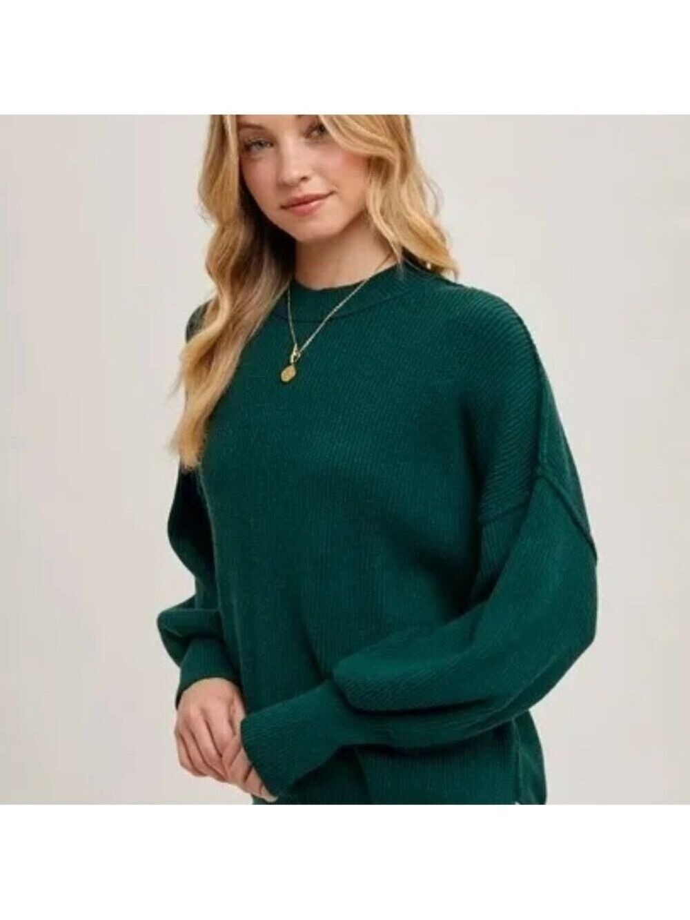 CLEAR OUT!! Ribbed Mock Neck Pullover - Picture 6 of 9
